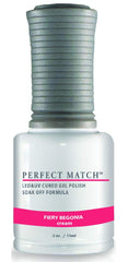 LeChat Perfect Match Gel Polish Fiery Begonia bottle showing rich color and glossy finish
