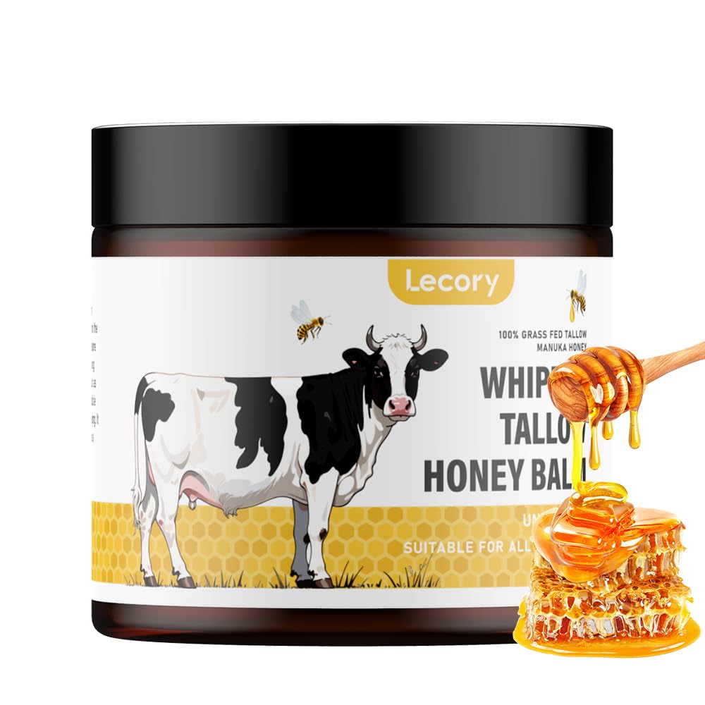 Lecory Beef Tallow Texture Swatch shows a rich, creamy balm ideal for daily hydration.