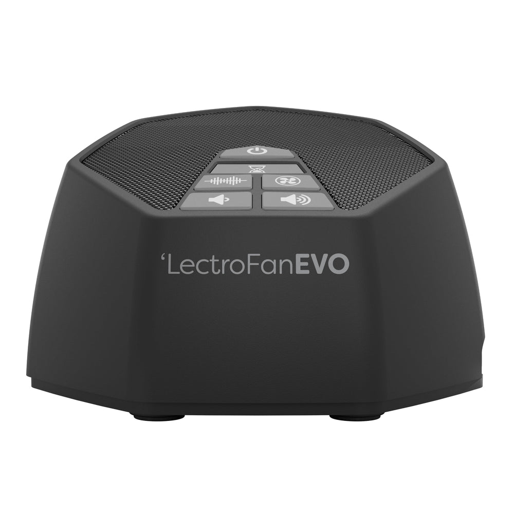 LectroFan EVO compact charcoal profile for travel-ready sleep aid