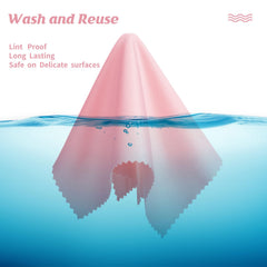 Compact, travel-ready pink microfiber cleaning cloths