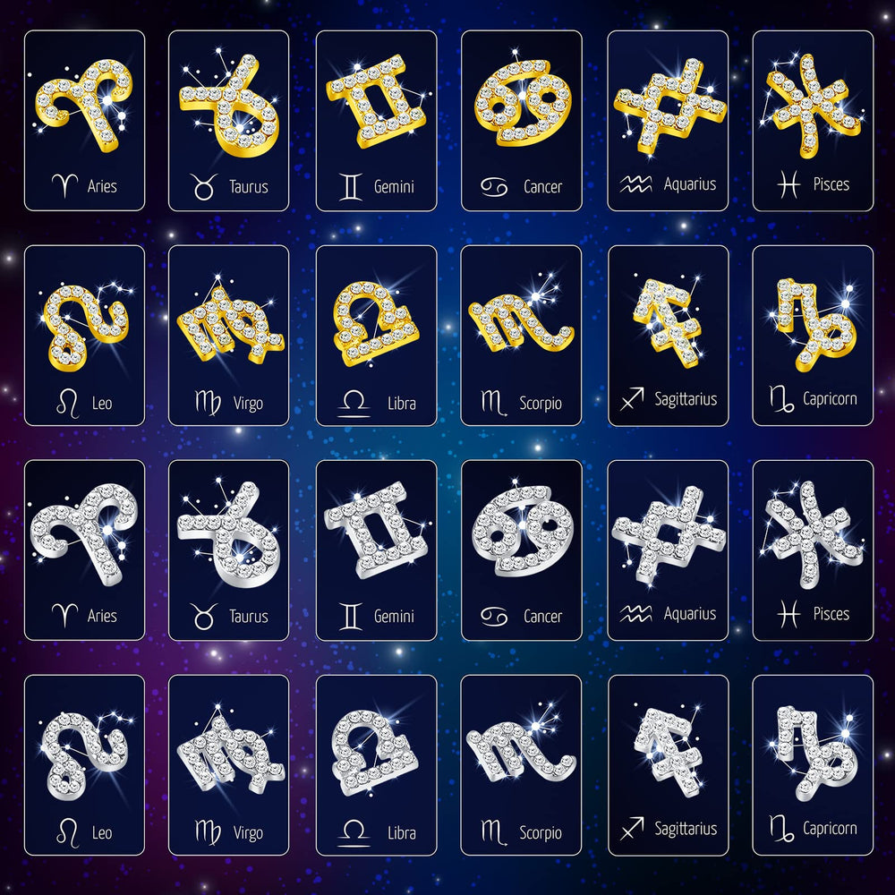 Leelosp zodiac nail charms gold collection close-up shine for jewelry making