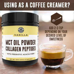 Sugar free vanilla flavor Left Coast Performance MCT powder detail