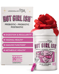 Hot Girl Ish probiotic bottle displaying 50B CFU
