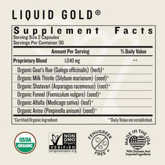 Close-up of Legendairy Milk Liquid Gold organic ingredients layout