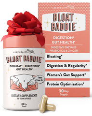 Hero image: Legendairy Milk Bloat Baddie 60 capsules bottle on white background