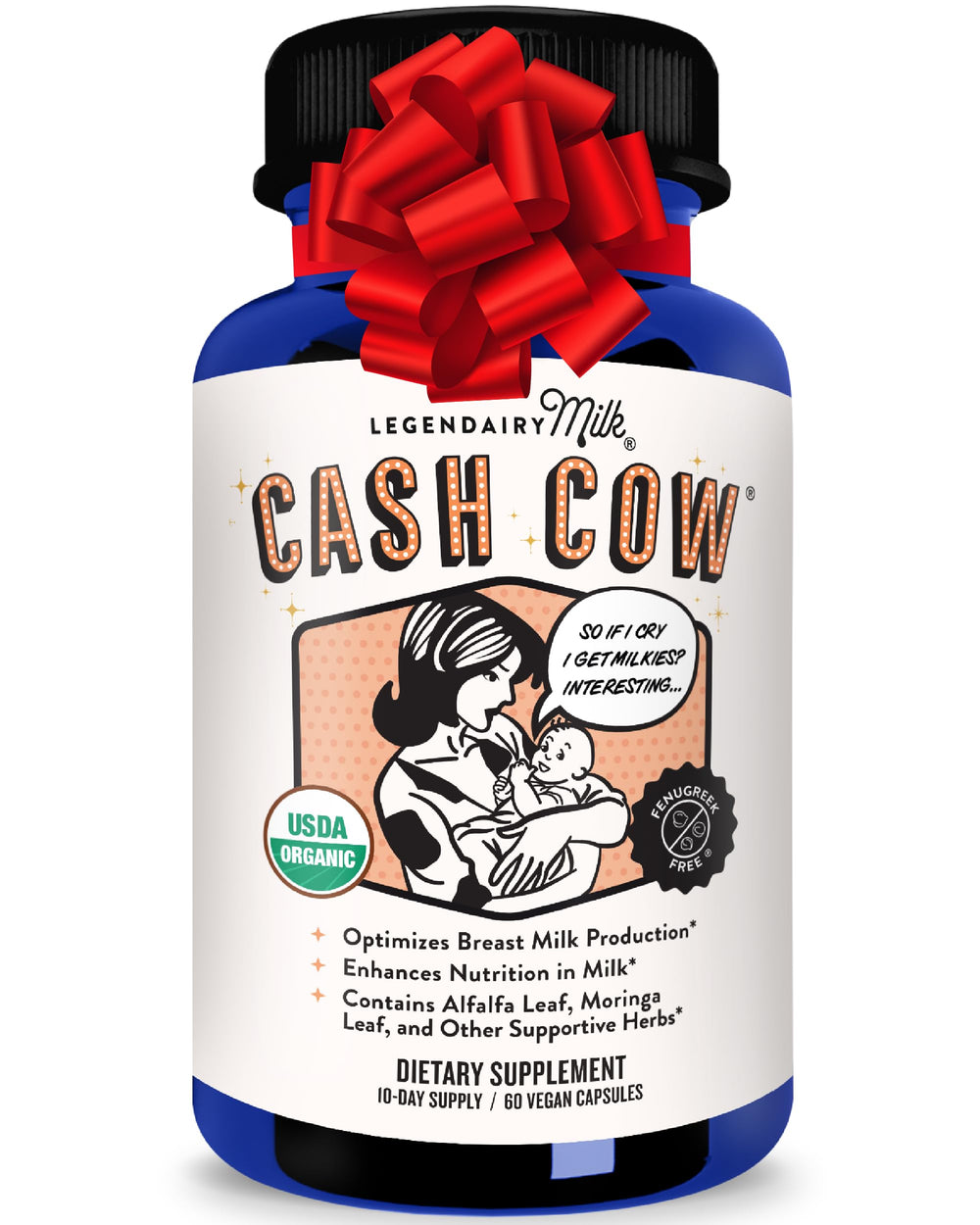 Legendairy Milk Cash Cow bottle and packaging