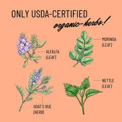 Product label highlighting fenugreek-free formulation