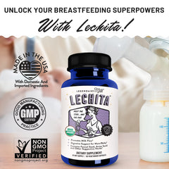 Close-up of Lechita packaging showing organic ingredients