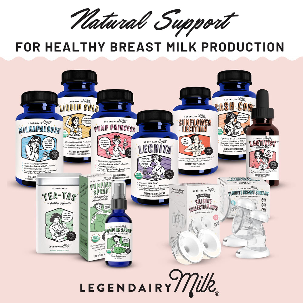 Lifestyle image: mother breastfeeding with Lechita product