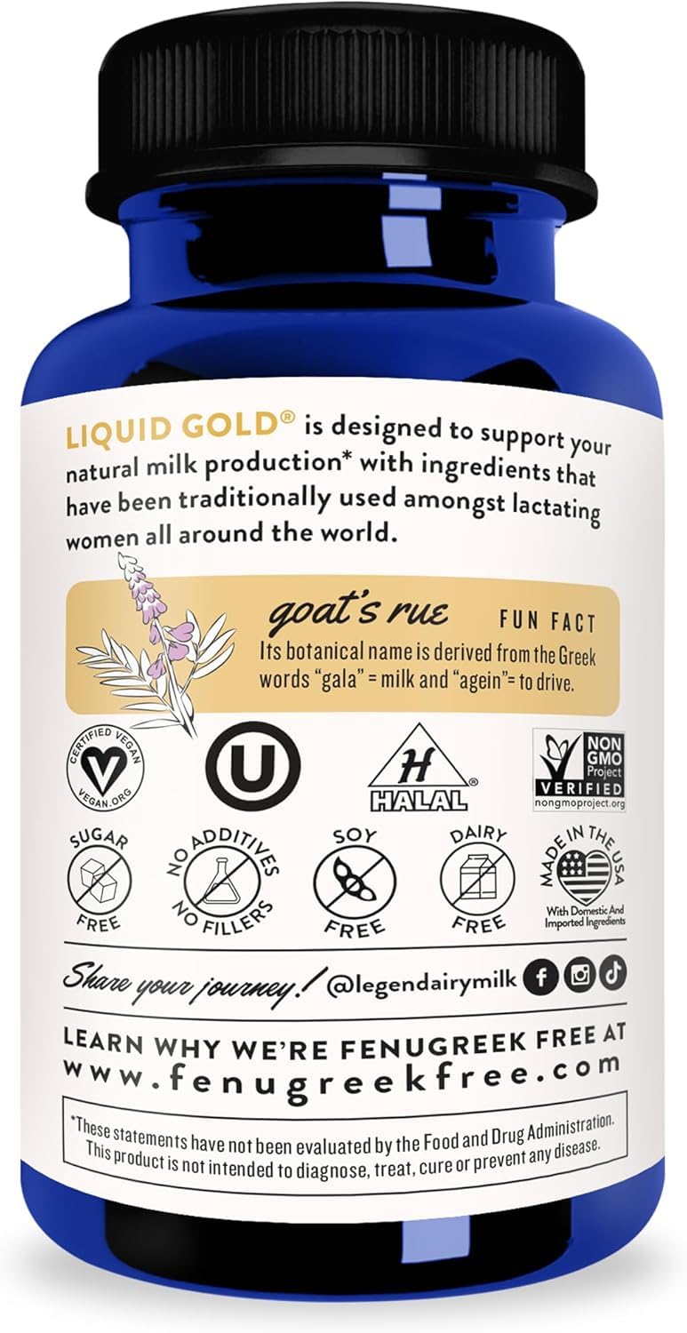 Legendairy Milk Liquid Gold bottle pour shows easy dosing for ongoing support