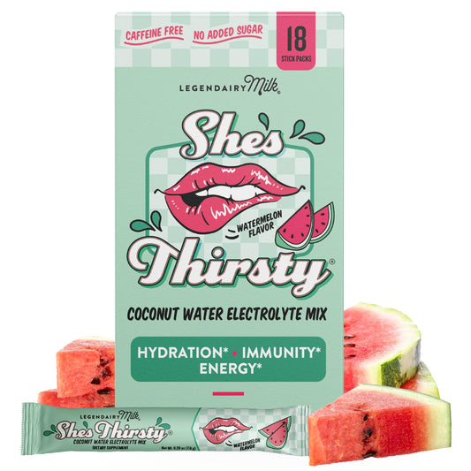 Legendairy Milk She’s Thirsty Watermelon Hydration Packets – front packaging