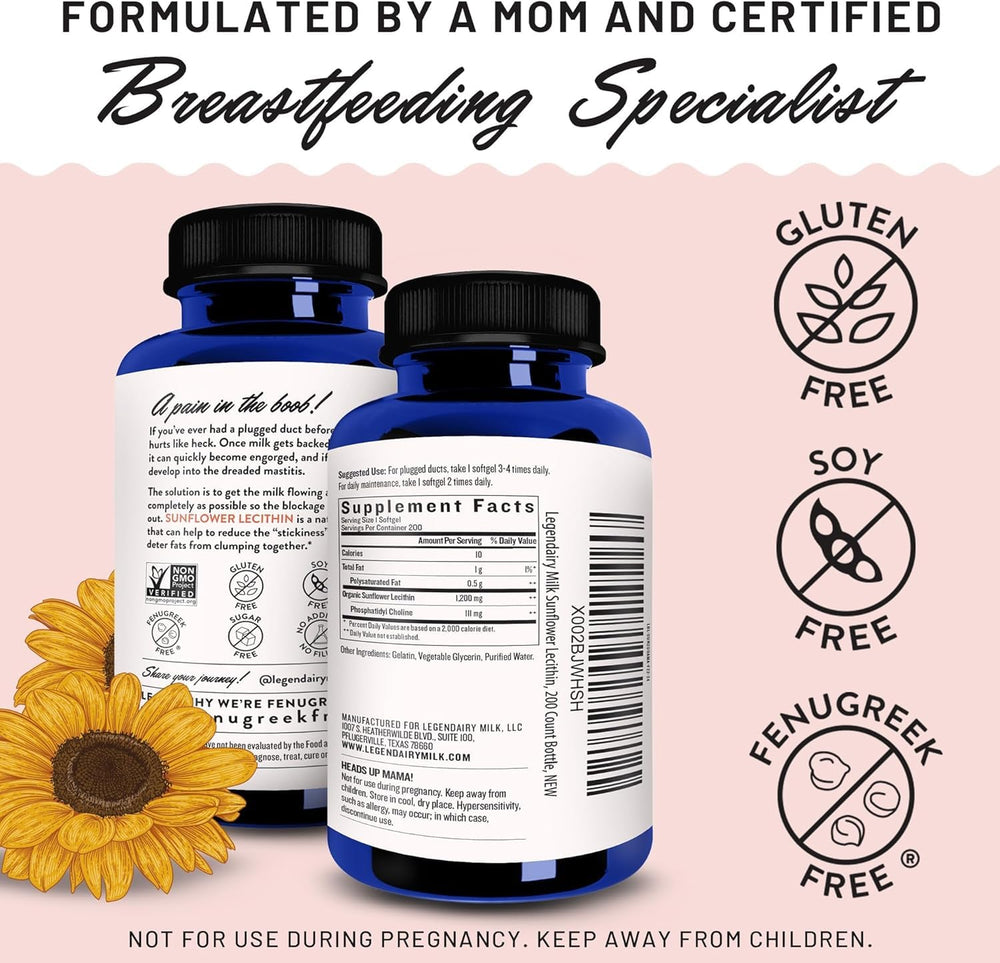 Close-up of Legendairy Milk Sunflower Lecithin softgel capsules