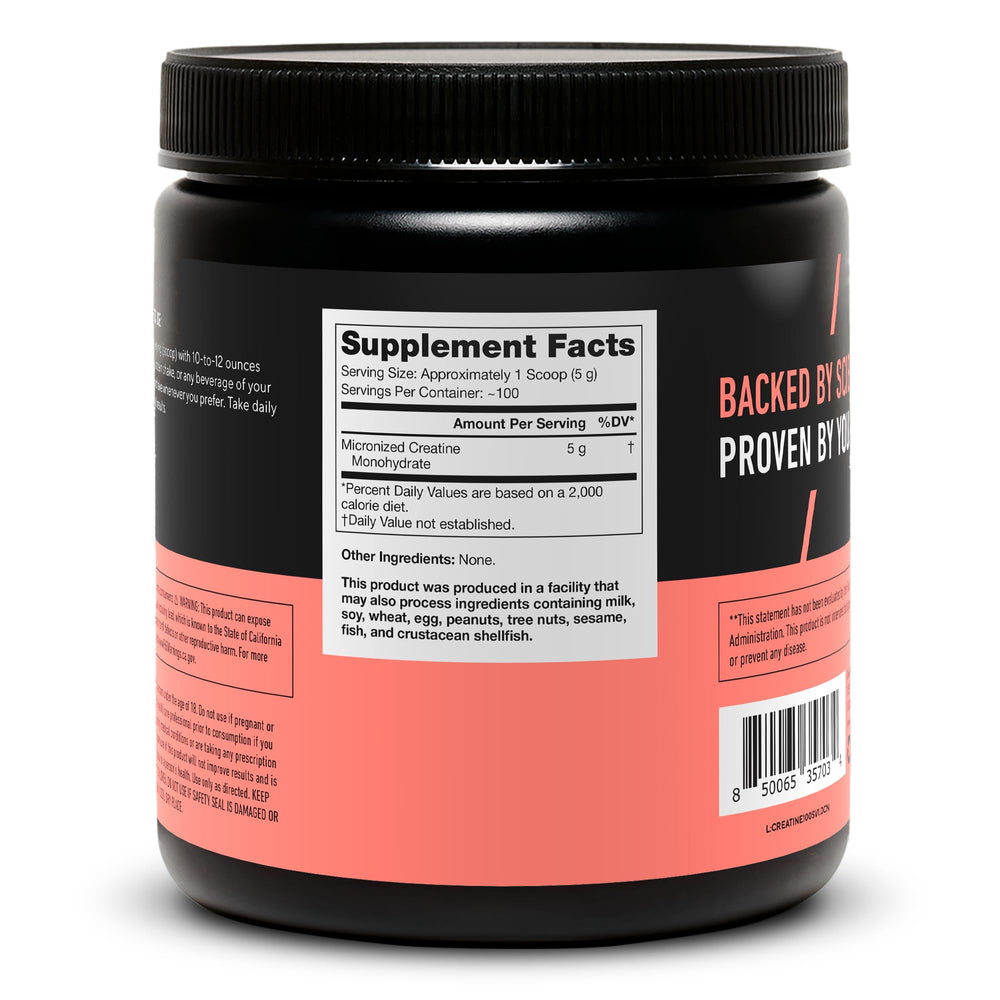 Prepared creatine drink in a glass showing mixability with water.