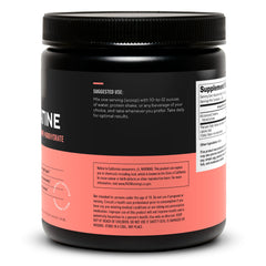 Unflavored creatine monohydrate bottle label from LEGION.