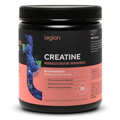 LEGION Micronized Creatine Monohydrate Blue Raspberry bottle front view