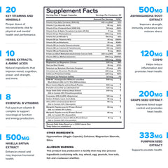 Back of Triumph bottle showing ingredients and certifications