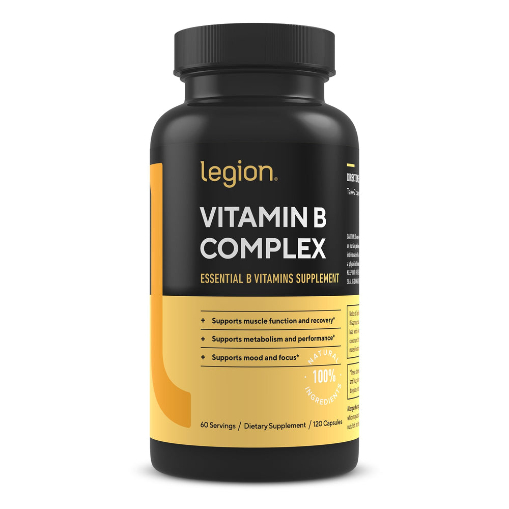 Bottle label of Legion Vitamin B-Complex 120 capsules