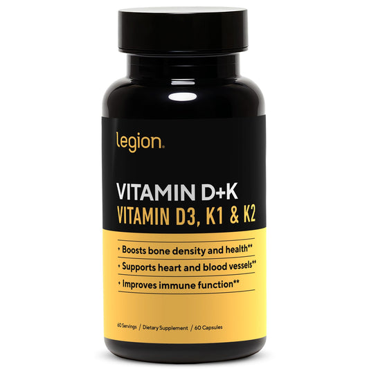 LEGION Vitamin D3 K2 bottle – immunity and bone health