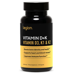 LEGION Vitamin D3 K2 bottle – immunity and bone health