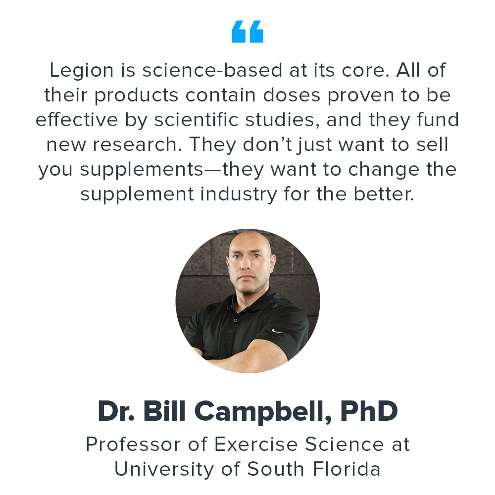 ISO 17025 third-party lab testing seal on LEGION bottle