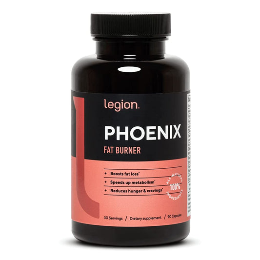 Legion Phoenix Thermogenic Fat Burner bottle with 90 capsules and caffeine