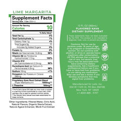 Chilled LEILO Lime Margarita Mocktail can with lime garnish