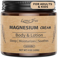 LemeTree Magnesium Cream bottle for sleep with lavender scent