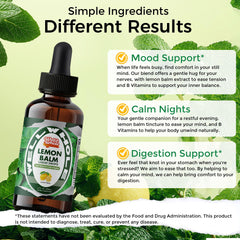 Lemon balm tincture drops placed under the tongue