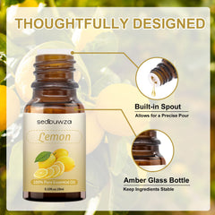 Lemon fragrance oil in a diffuser for room freshness