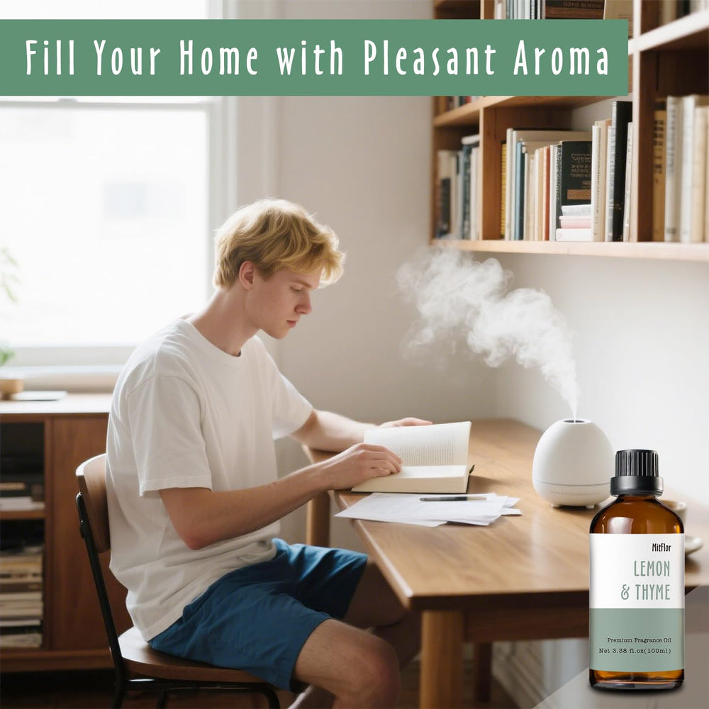 Diffuser setup with Lemon & Thyme fragrance oil