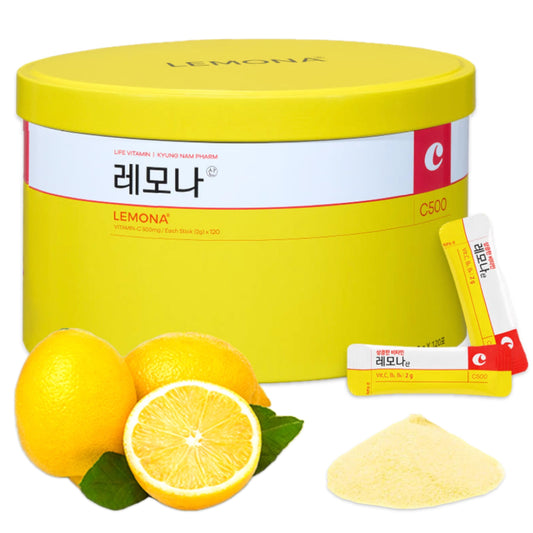 LEMONA Vitamin C Powder packaging showing 120-stick box