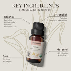 Lemongrass essential oil for diffusers and aromatherapy