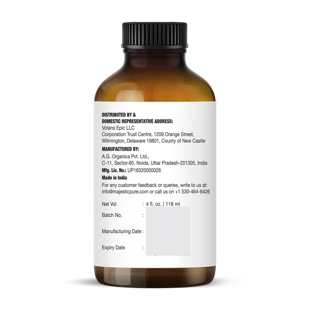 Lemongrass essential oil label detail