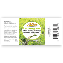 UV-protected glass bottle of lemongrass essential oil