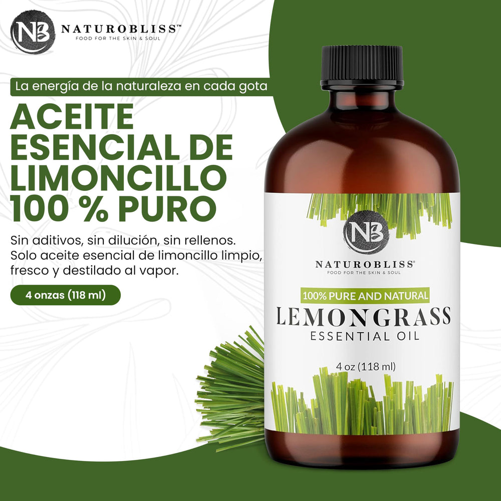Therapeutic grade lemongrass essential oil label and bottle