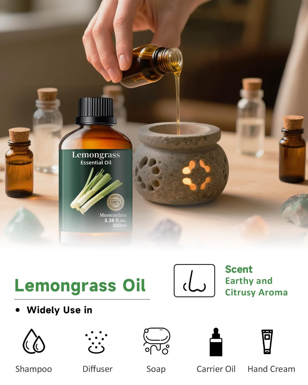 Lemongrass oil for skin care and blemish refinement