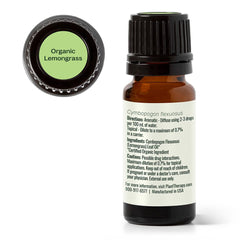 Close-up of Lemongrass essential oil indicating therapeutic grade