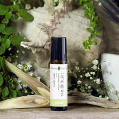 Travel-size 10 mL lemongrass roll-on with leak-proof metal rollerball