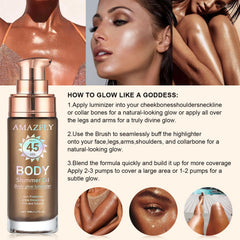 LemonSac lightweight shimmer oil leaves a non-greasy finish.