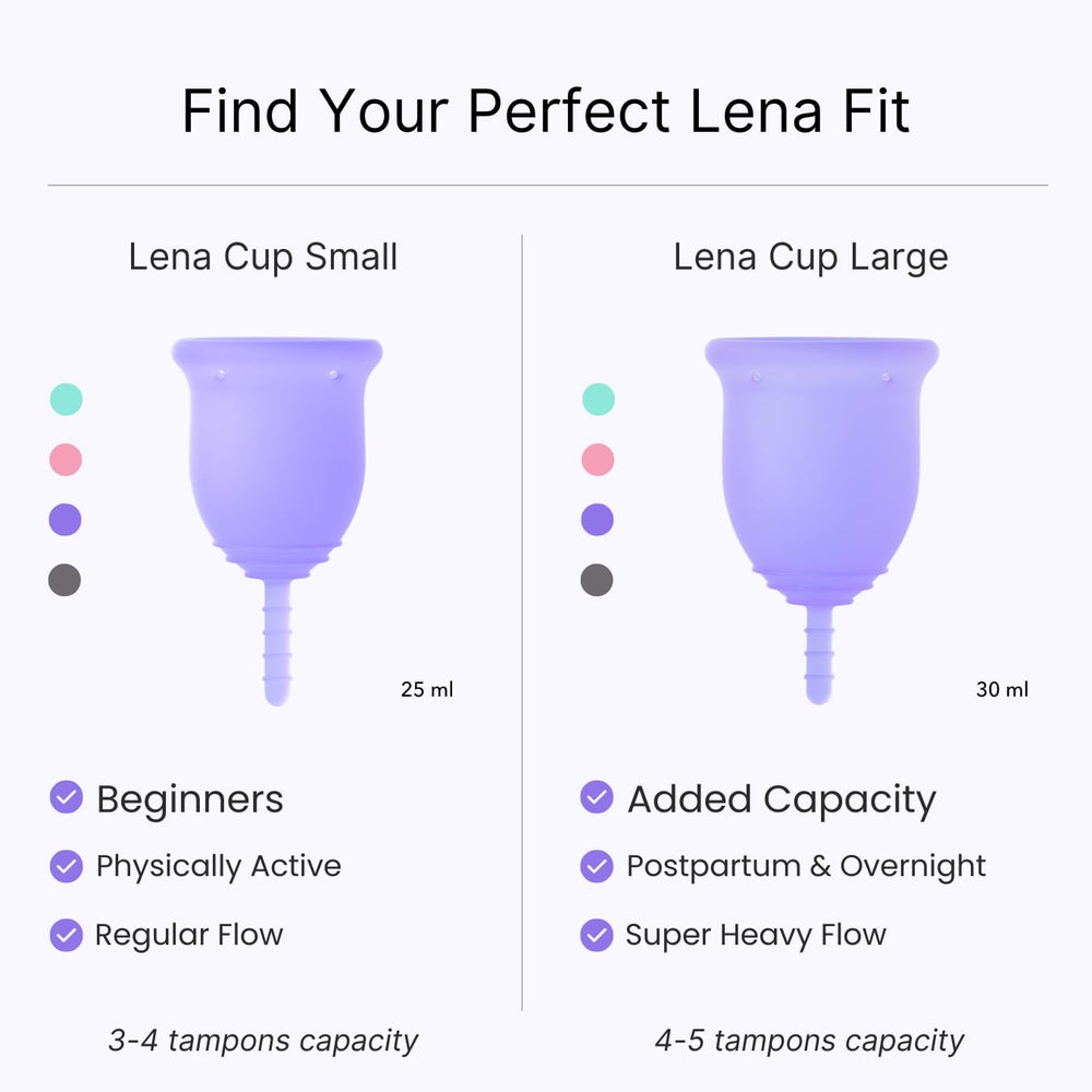 Close-up of Lena Cup seal showing leak-proof fit and comfort