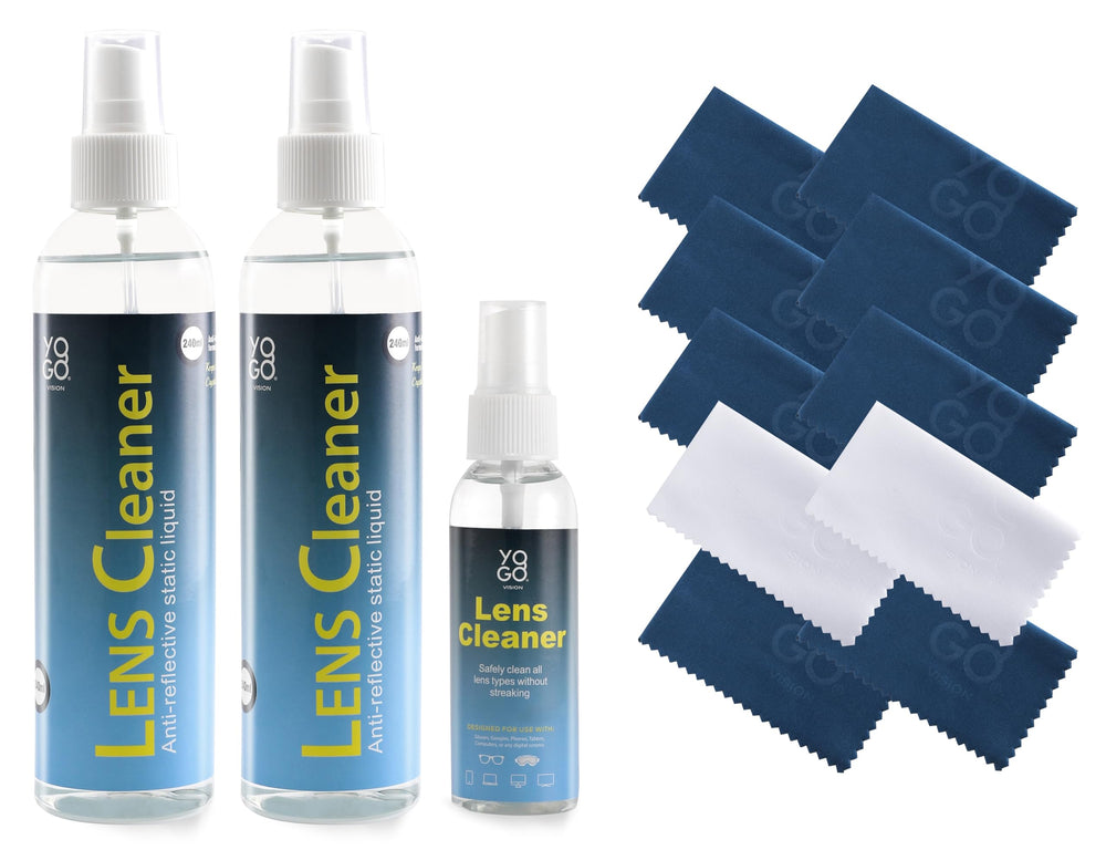 Front view of Lens Cleaner Spray 3 Eyeglass Cleaner Kit