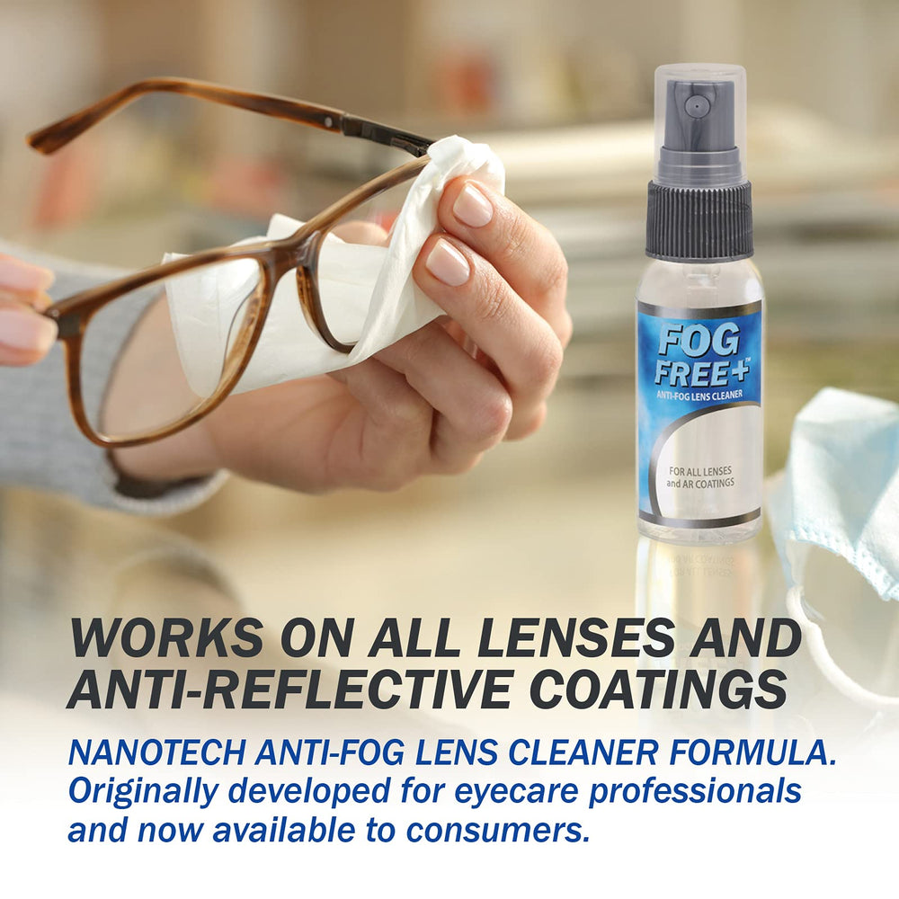 Close-up of lens being cleaned with anti-fog solution