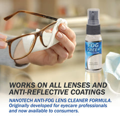 Close-up of lens being cleaned with anti-fog solution