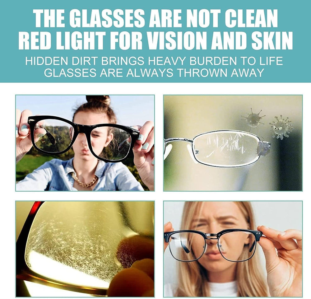 Applying lens scratch remover on glasses