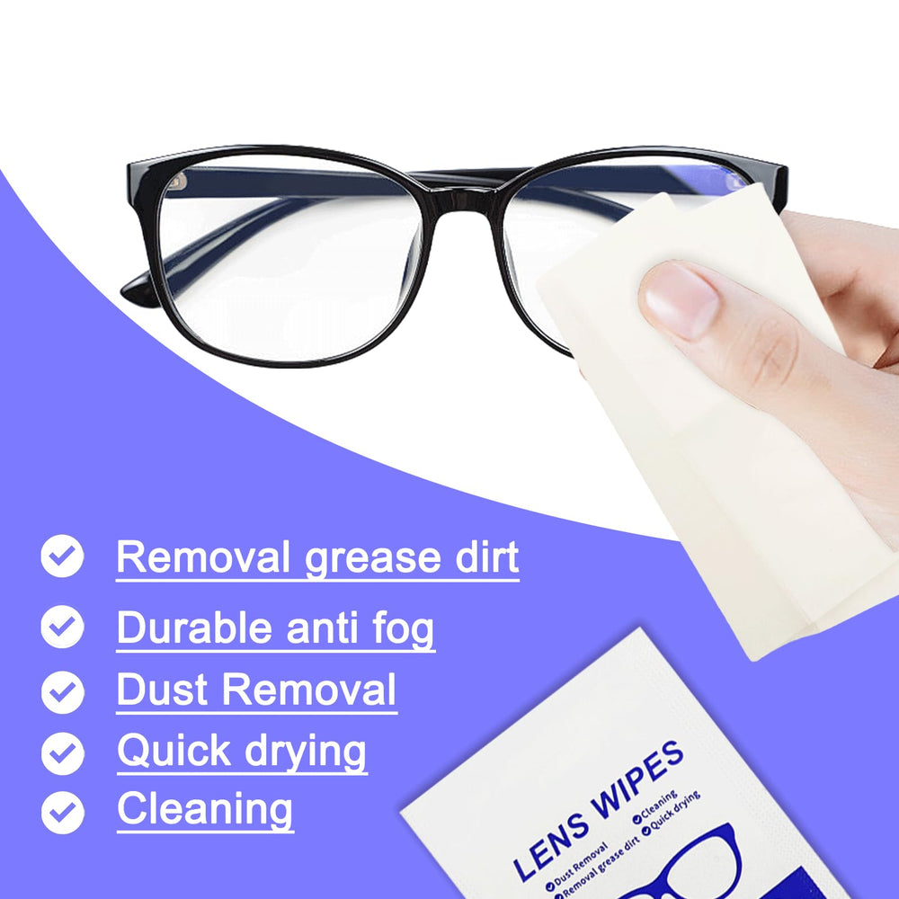 Eyeglasses being cleaned with Lens Wipes