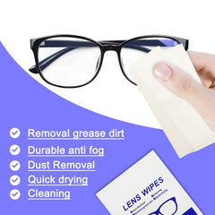 Eyeglasses being cleaned with Lens Wipes