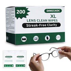 Lens wipes for eyeglasses 200-count white packaging