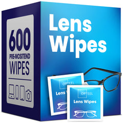 Opteel Lens Wipes packaging for eyeglasses