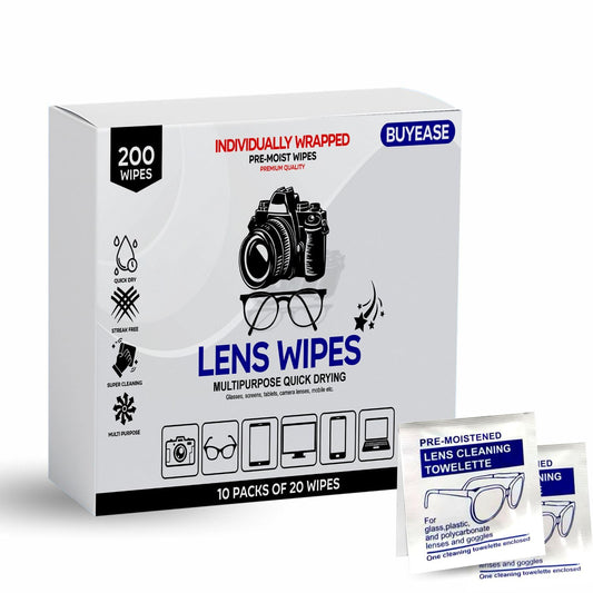 Pack of 200 disposable lens wipes