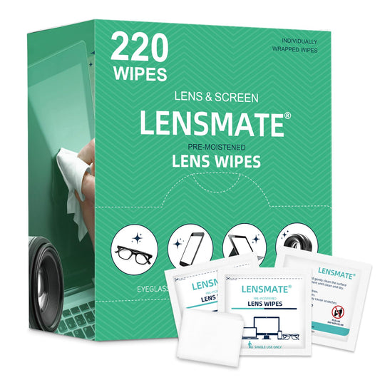 LENSMATE 220-count pre-moistened lens wipes for eyeglasses